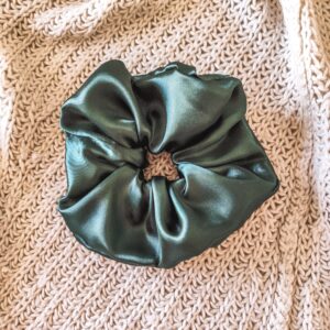 Λαστιχάκι μαλλιών Scrunchie Σατέν πράσινο υφασμάτινο Terra et Ignis